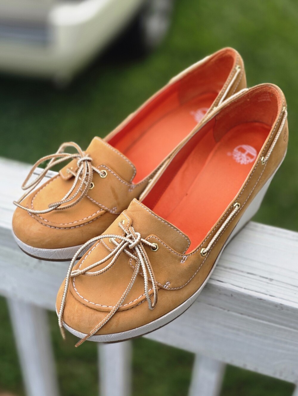 Timberland Tan Wedge Boat Shoes